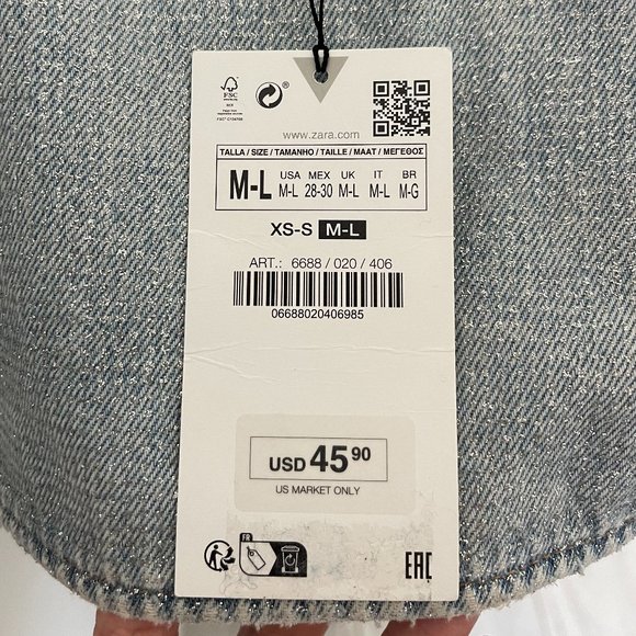 🆕 ZARA DENIM CROP TOP WITH RHINESTONES | ZARA DENIM - Picture 12 of 12